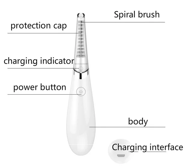 Charging Eyelash Curler Electric Eyelashes Hot Eyes Beauty Mini Portable Long Lasting Curl Eyelash White - Shop at LoveMi
