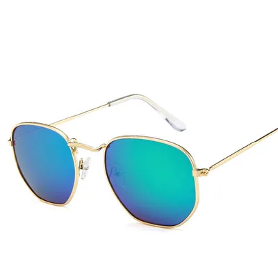 Small square sunglasses Green Water Silver - Shop at LoveMi