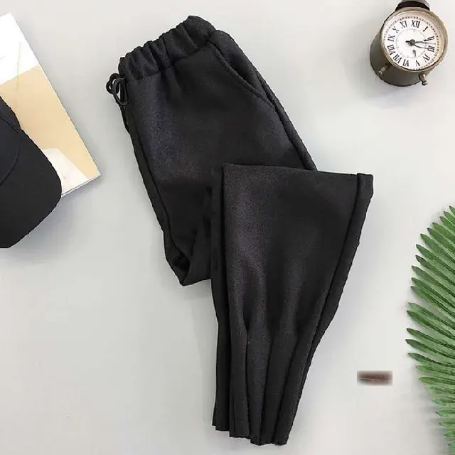 Ladies casual woolen high waisted harem pants Black - Shop at LoveMi