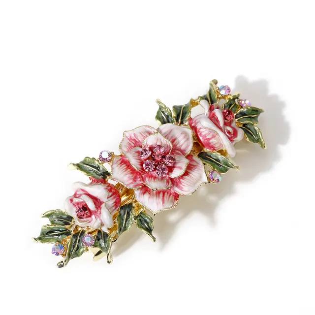Retro style crystal rhinestone hair clip Red - Shop at LoveMi