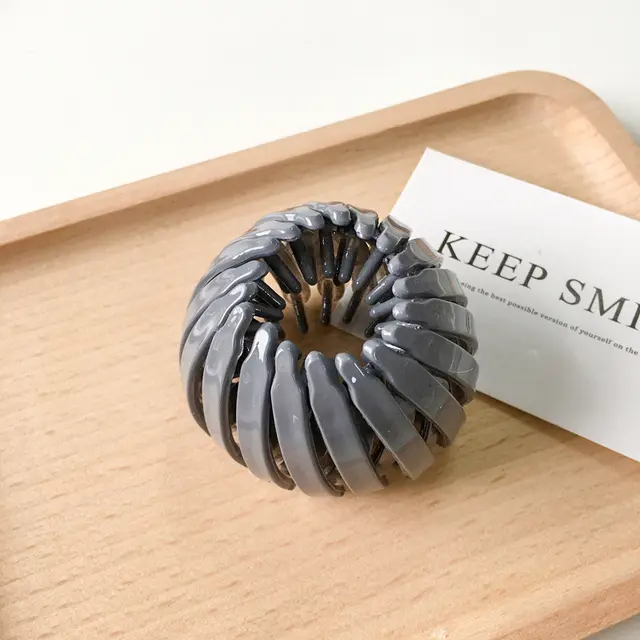 Korean Version Of Ins Fashion Flower Bud Ball Head Hair Iron Grey 1Pcs - Shop at LoveMi