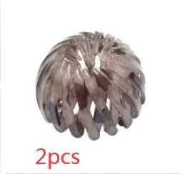 Korean Version Of Ins Fashion Flower Bud Ball Head Hair Iron Light Coffee 2Pcs - Shop at LoveMi