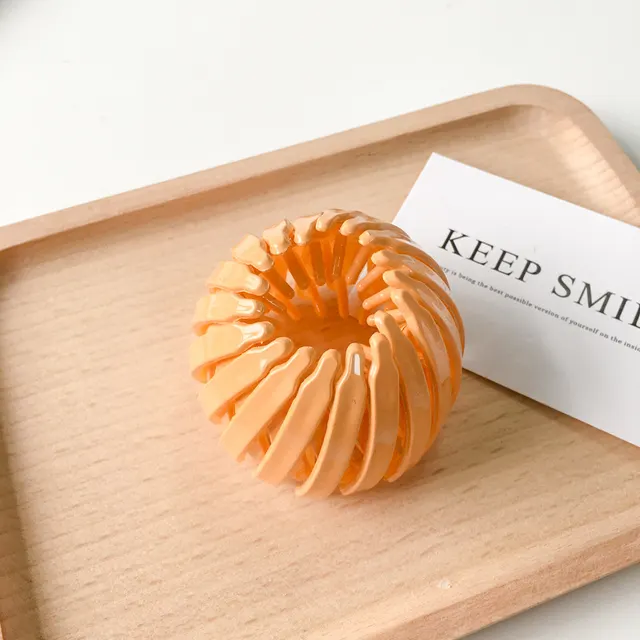 Korean Version Of Ins Fashion Flower Bud Ball Head Hair Iron - Orange 1Pcs