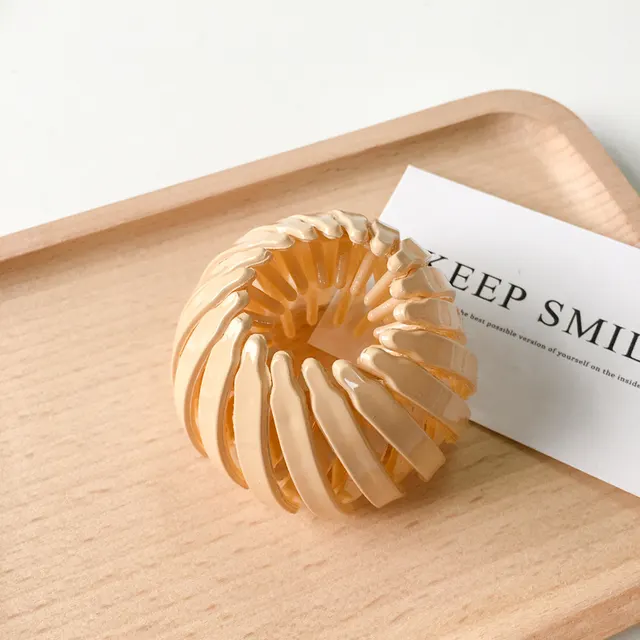 Korean Version Of Ins Fashion Flower Bud Ball Head Hair Iron Yellow 1Pcs - Shop at LoveMi