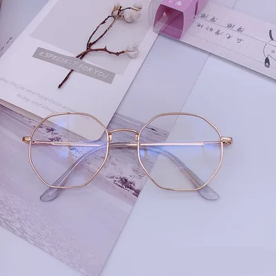 Octagonal anti blue glasses Gold - Shop at LoveMi