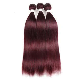 Straight hair real wig - 99J Color