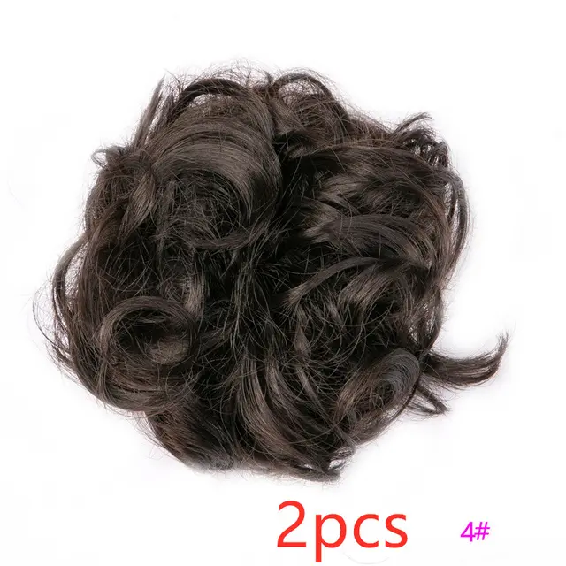 Europe, Japan, and South Korea popular hair bun fluffy natural drawstring curly hair ball head hair ring hair set female hair accessories chemical ... 4 Style 2Pcs - Shop at LoveMi