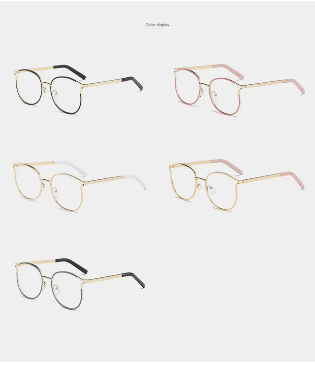 European and American flat glasses metal hollow glasses Gold - Shop at LoveMi