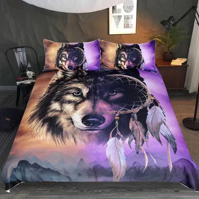 Wolf Three piece bedding set A - Shop at LoveMi