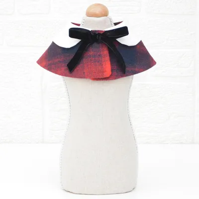 Pet bow tie saliva towel Red Grid - Shop at LoveMi