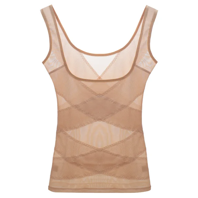 Women's shapewear vest ultra thin seamless U neck Apricot - Shop at LoveMi