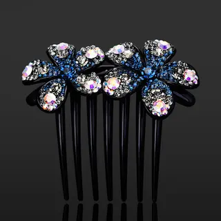 Inserting comb hair ornament - Colorful Blue