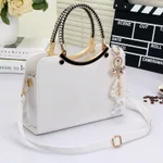 Lingge Shoulder Bags Women Handbags Messenger Bag - White