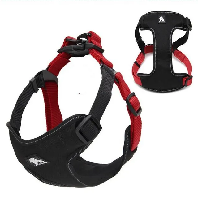 Pet chest harness traction rope large and small Black Red - Shop at LoveMi