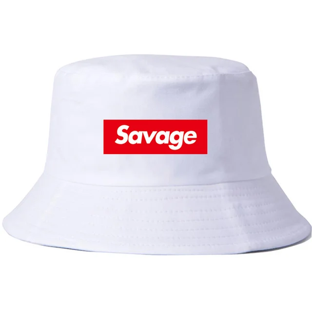 Printed hip hop basin hat White - Shop at LoveMi
