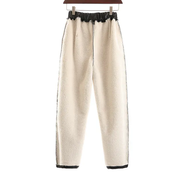 Autumn Winter Thicken Black PU Faux Pants Black With Velvet - Shop at LoveMi