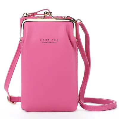 Solid color metal mobile phone bag Rose - Shop at LoveMi