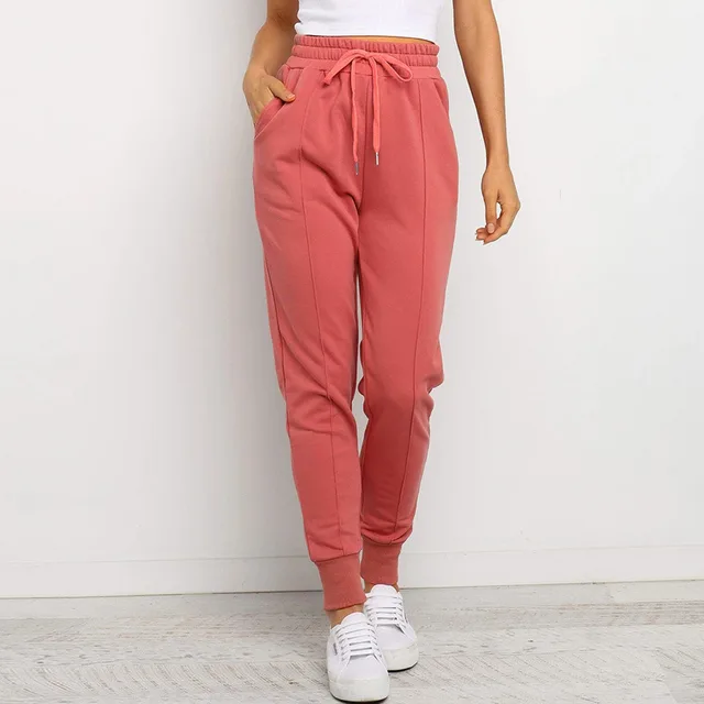 All match ins wind net red solid color strap slim trousers Red - Shop at LoveMi