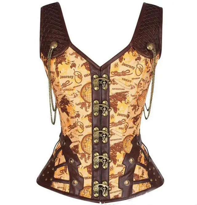 Steampunk Rebellion Corset Yellow - Shop at LoveMi