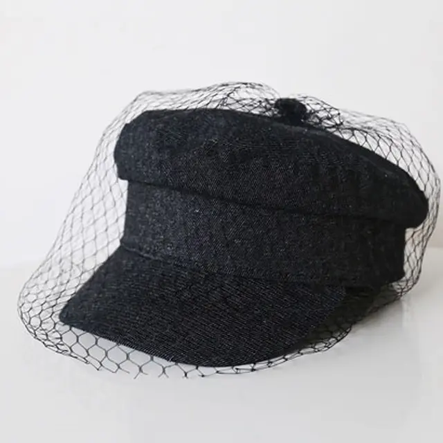 Women's denim mesh hat Black - Shop at LoveMi