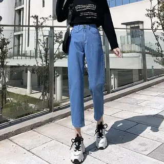 Wide - leg nine - minute daddy pants - Dark Blue