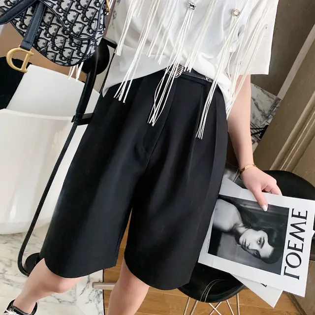 Five pants loose summer casual 5 points A shorts Black - Shop at LoveMi