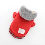 Pet bichon clothes velvet cotton coat - Red