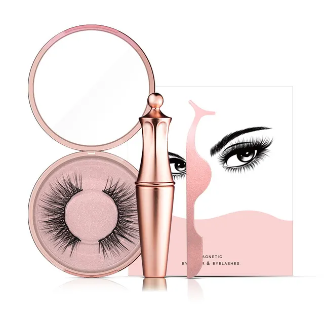 Natural Long Lasting Magnetic Liquid Eyeliner & Magnetic False Eyelashes & Tweezer Set Make up Set Diamond 5 - Shop at LoveMi