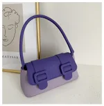 French niche bag women's bag fashionable new fashion Korean casual simple contrast color mesh red one shoulder underarm bag - Blue