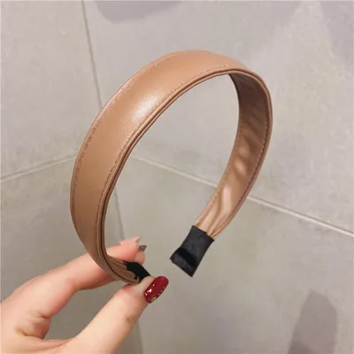 Simple And Versatile Leather Headband Hair Accessories Brown Coffee - Shop at LoveMi