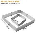 Adjustable stainless steel cake pan - Square