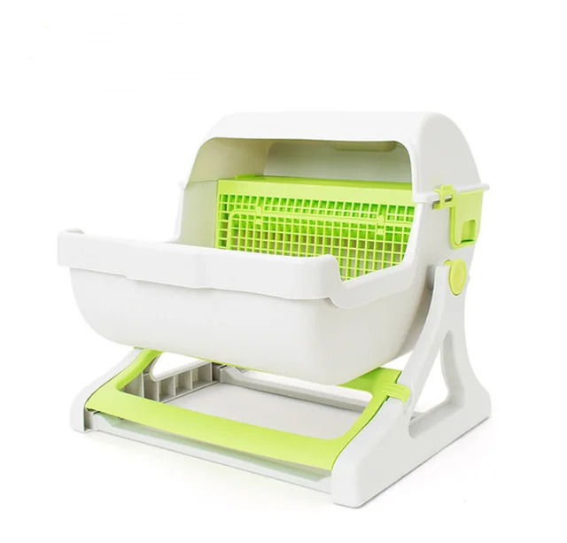 Cat toilet pet toilet semi enclosed litter box Green - Shop at LoveMi