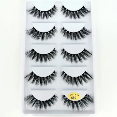 3D mink hair false eyelashes G805 (5 Pairs) - Shop at LoveMi