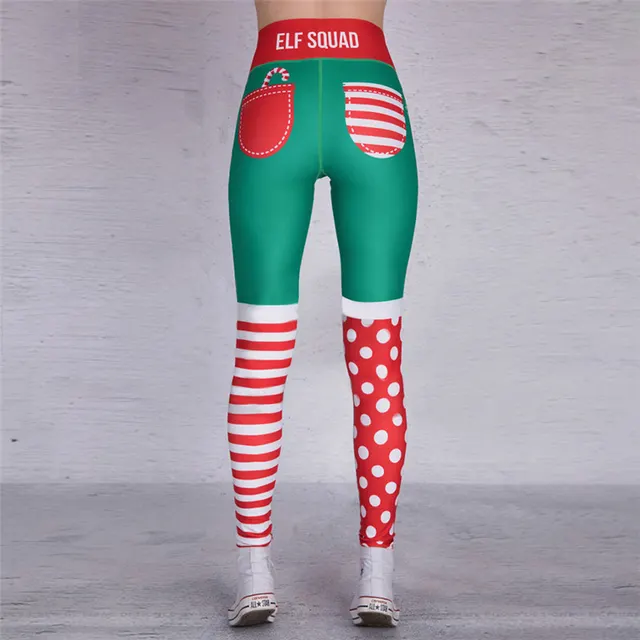 Christmas print clothing fitness pants yoga pants Pocket Christmas - Shop at LoveMi
