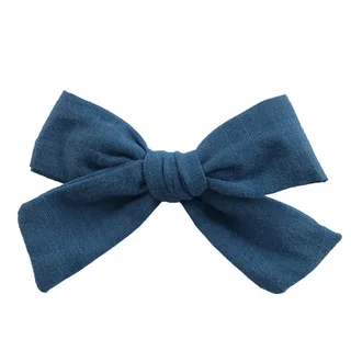 Cotton and linen bow hairpin - 363Color