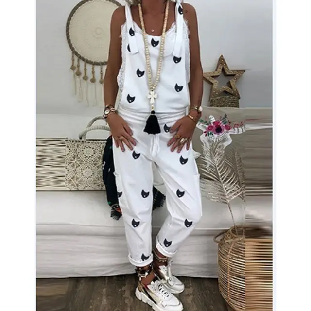 Fashion casual loose jumpsuit White - Shop at LoveMi