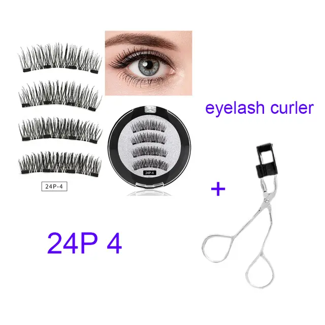 Four magnet magnet false eyelashes 24P 4 And Curlera - Shop at LoveMi