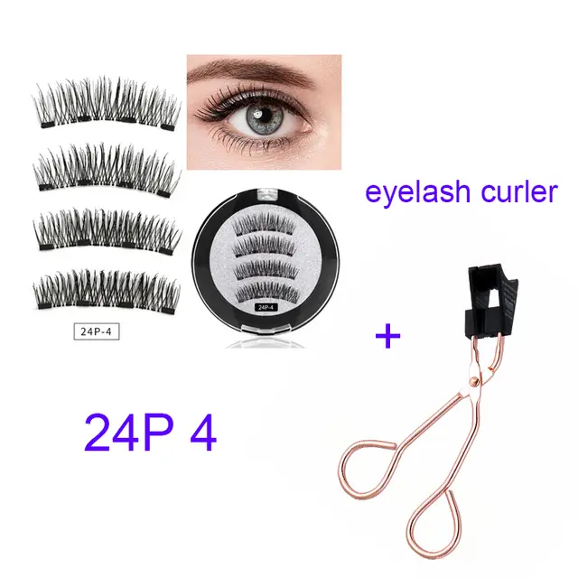 Four magnet magnet false eyelashes 24P 4 And Curlerb - Shop at LoveMi