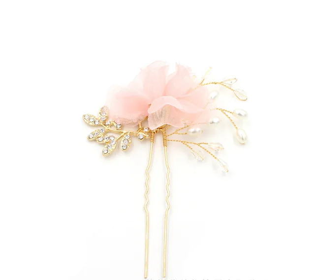 Exquisite And Beautiful Flower Bridal Headdress Pink - Shop at LoveMi