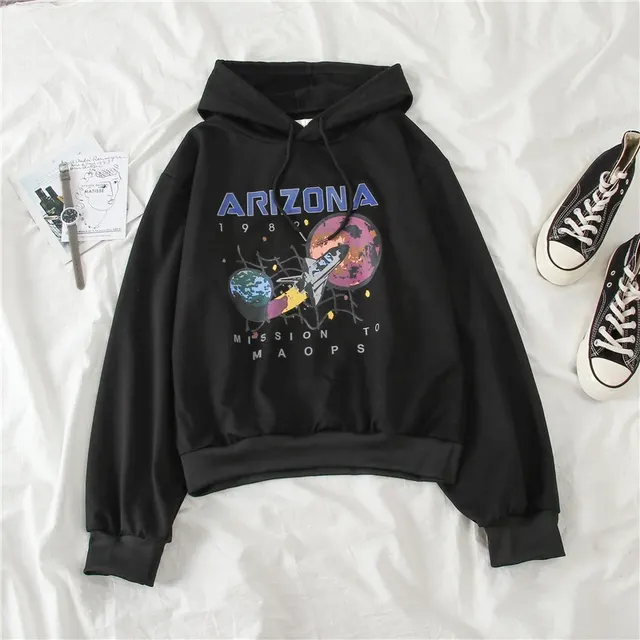 Sweatshirt Female Ins Trend Student Loose Hooded Pullover Coat Black - Shop at LoveMi