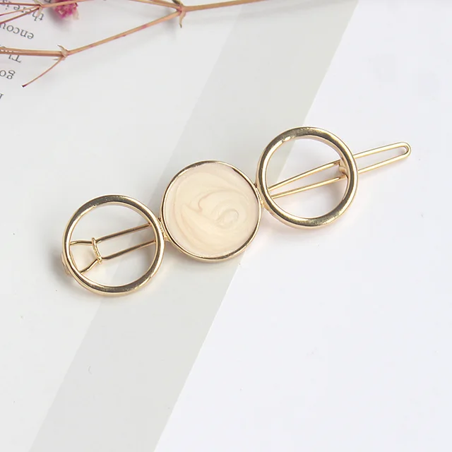 Round metal hairpin hair accessories Beige - Shop at LoveMi