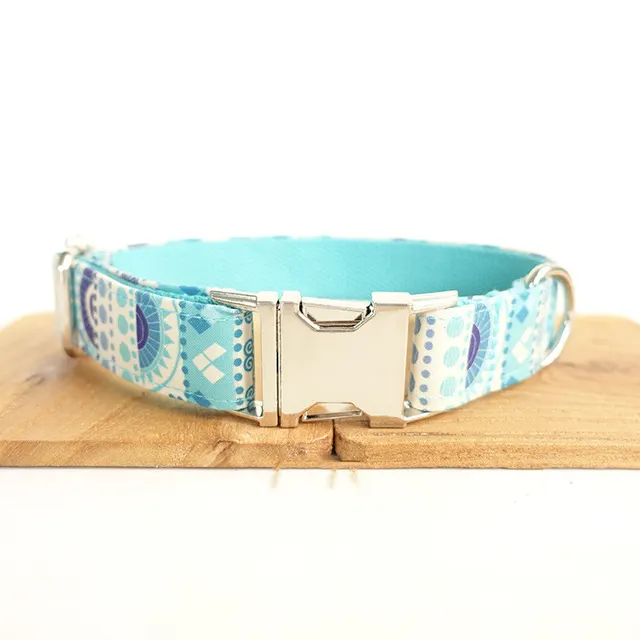 Pet blue flower collar handmade dog collar Blue - Shop at LoveMi