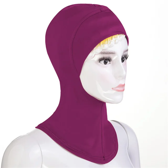 Muslim Soft Under Scarf Hat Cap Bone Bonnet Neck Cover Purple - Shop at LoveMi