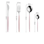 tableware stainless steel spoon set - Silver Pink4Sets