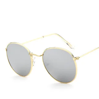Round frame vintage sunglasses - White Gold