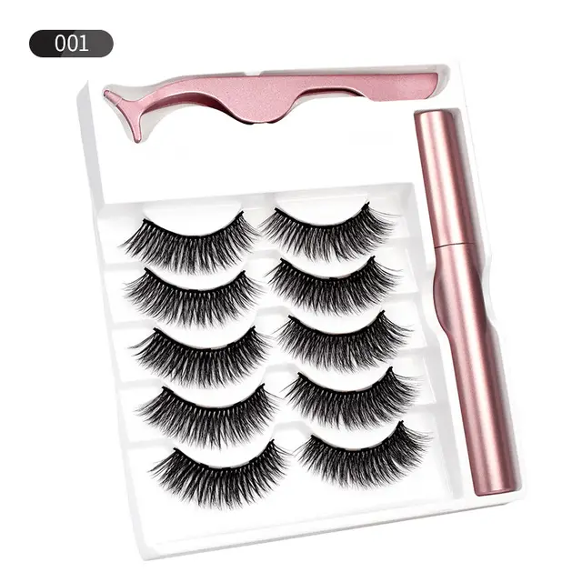 Magnetic eyeliner false eyelashes 5Pc 001 - Shop at LoveMi