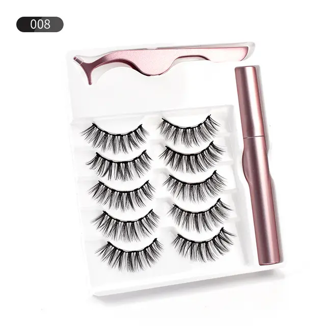 Magnetic eyeliner false eyelashes 5Pc 008 - Shop at LoveMi