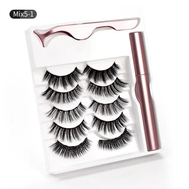 Magnetic eyeliner false eyelashes 5Pc Mix5 1 - Shop at LoveMi