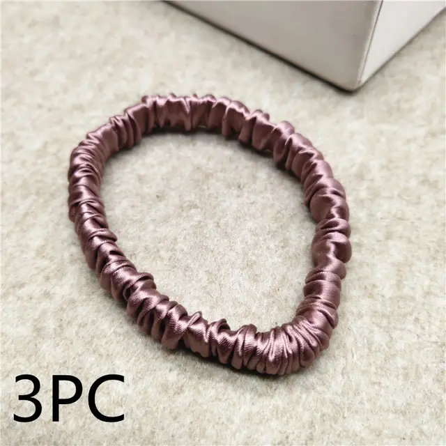 Silk seamless hair tie Korean Pink 3Pc - Shop at LoveMi