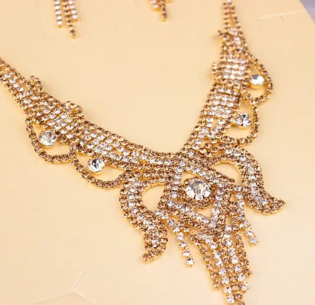 X526 low clearance sale, European and American exaggerated butterfly necklace, Earrings Set Bridal Jewelry Champagne - Shop at LoveMi